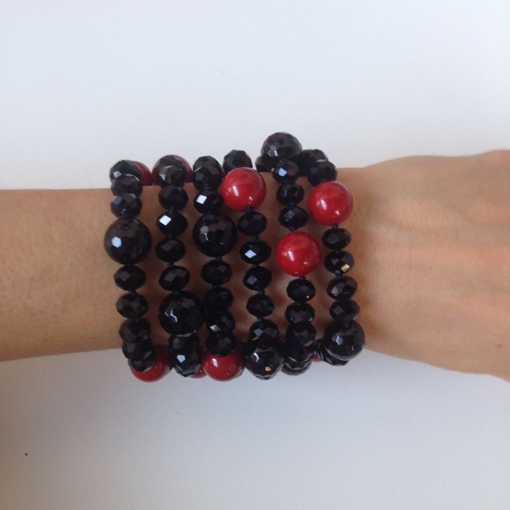Black And Red Multi Strand Bracelet - image 1